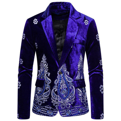 Blazer Embroidery Velvet men's jacket